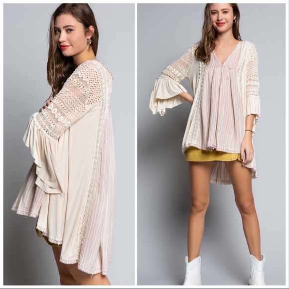 Casablanca Eye Catcher Linen Tunic Top - Picture 3 of 10